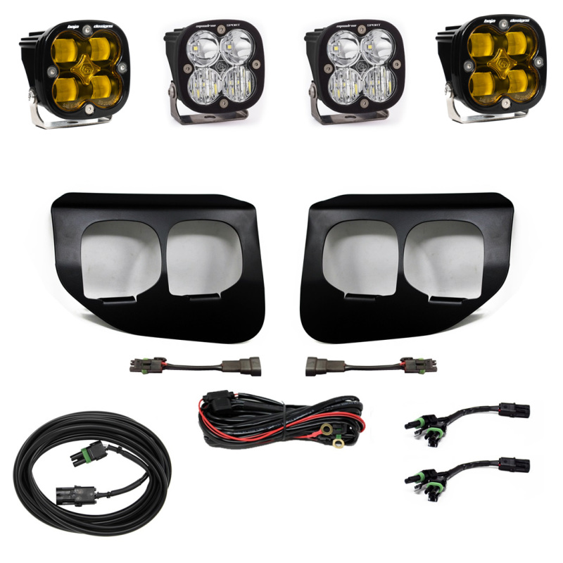Ford Super Duty Fog Light Pocket Kit - Baja Designs - Dual FPK SAE/Sport - Amber - `20-`27